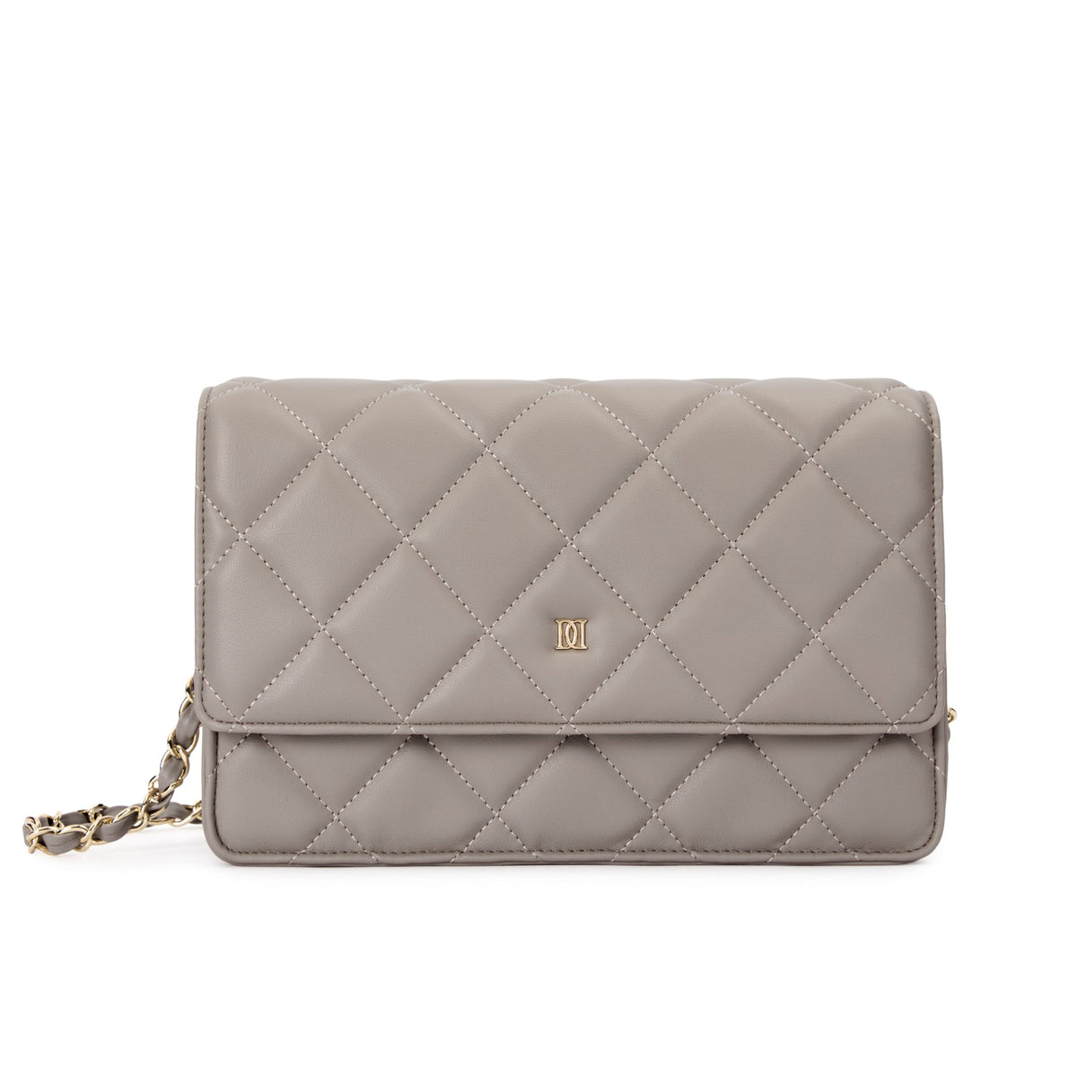 LEATHER QUILTED BAG TAUPE