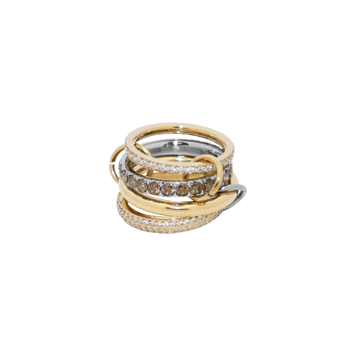 CRYSTAL STACK RING NEUTRAL MIX