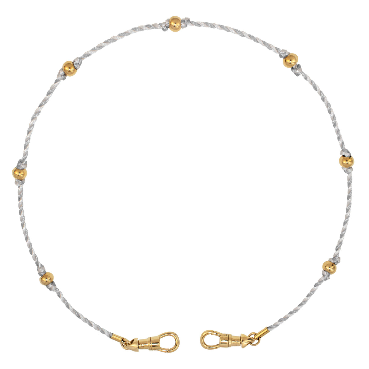CLASP THREAD NECKLACE WHITE & GREY