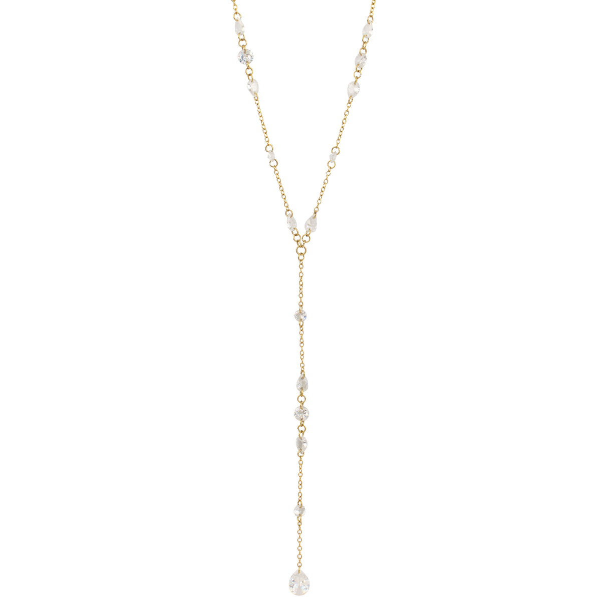 CLEAR CRYSTAL DROP Y NECKLACE CRYSTAL