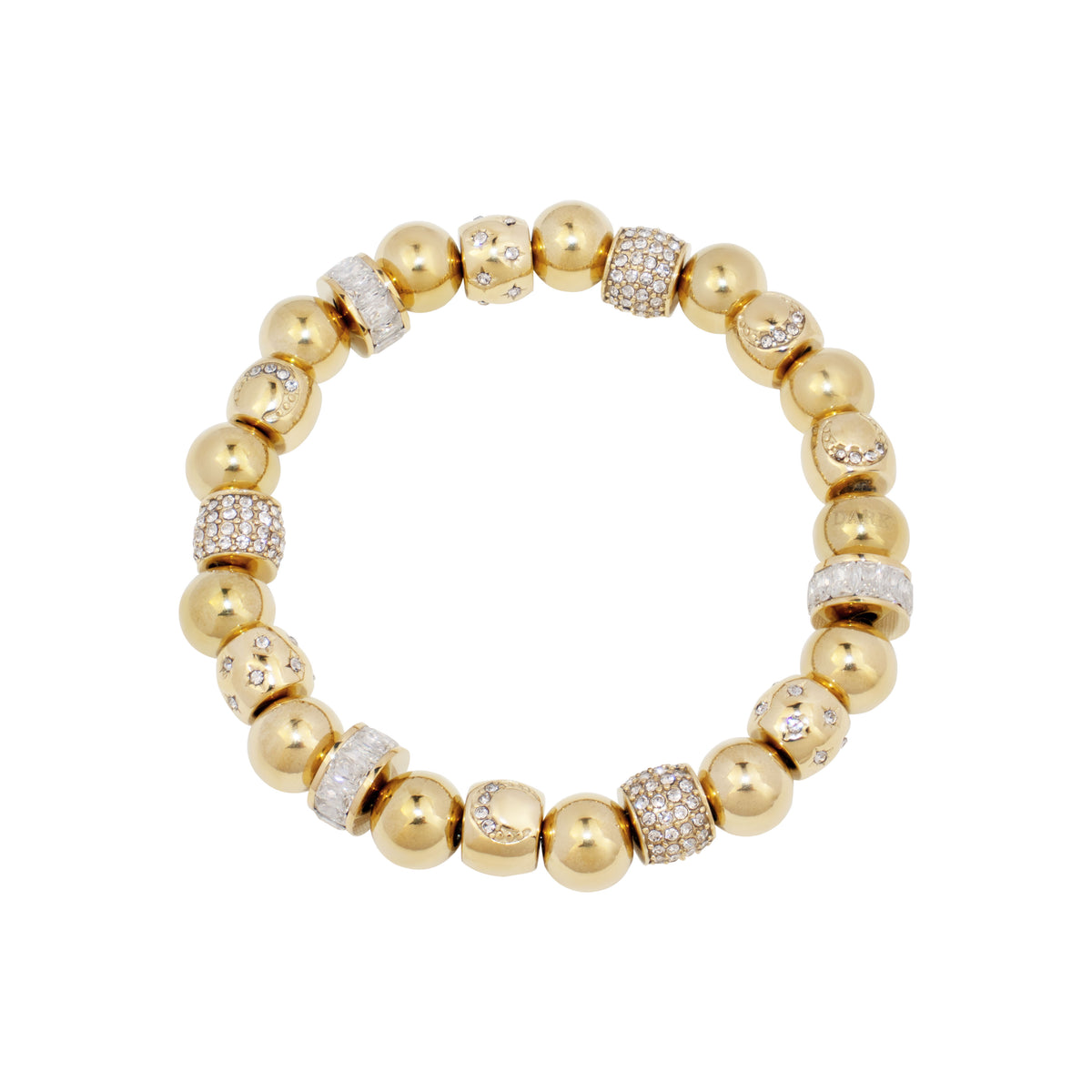 CRYSTAL & GOLD BEAD BRACELET