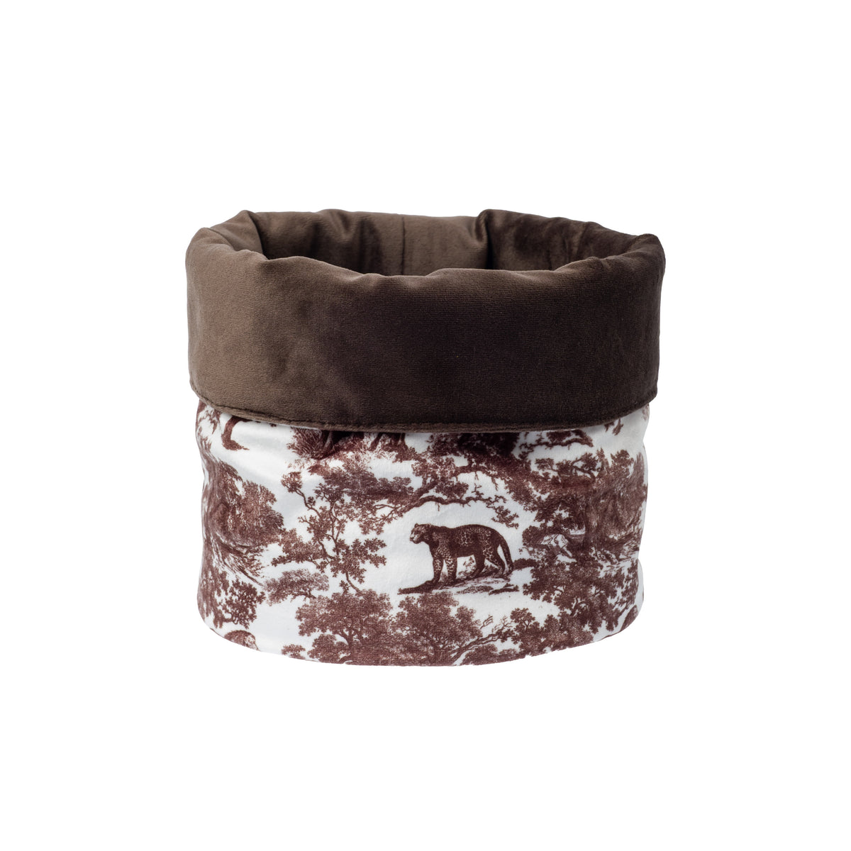 BEAUTY BASKET CHOCOLATE BROWN SAVANNAH PATTERN