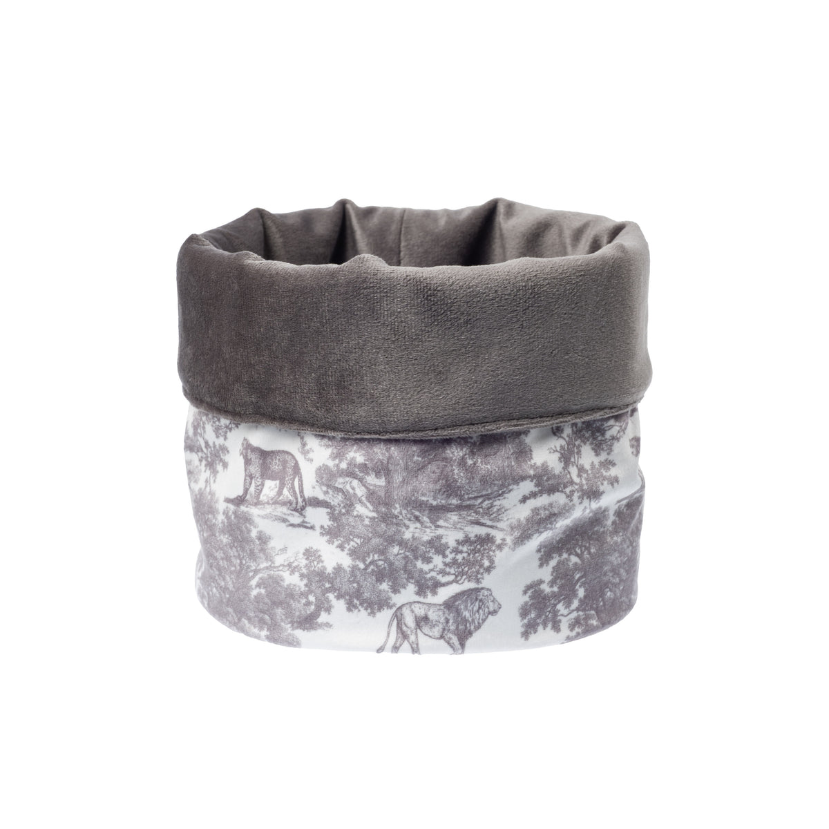 BEAUTY BASKET GREY SAVANNAH PATTERN