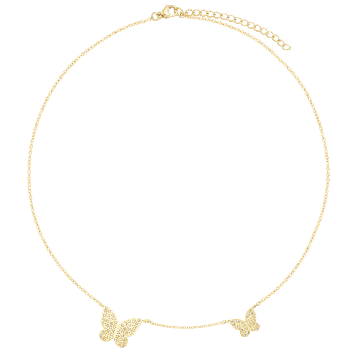 BUTTERFLY NECKLACE W/CRYSTALS CRYSTAL