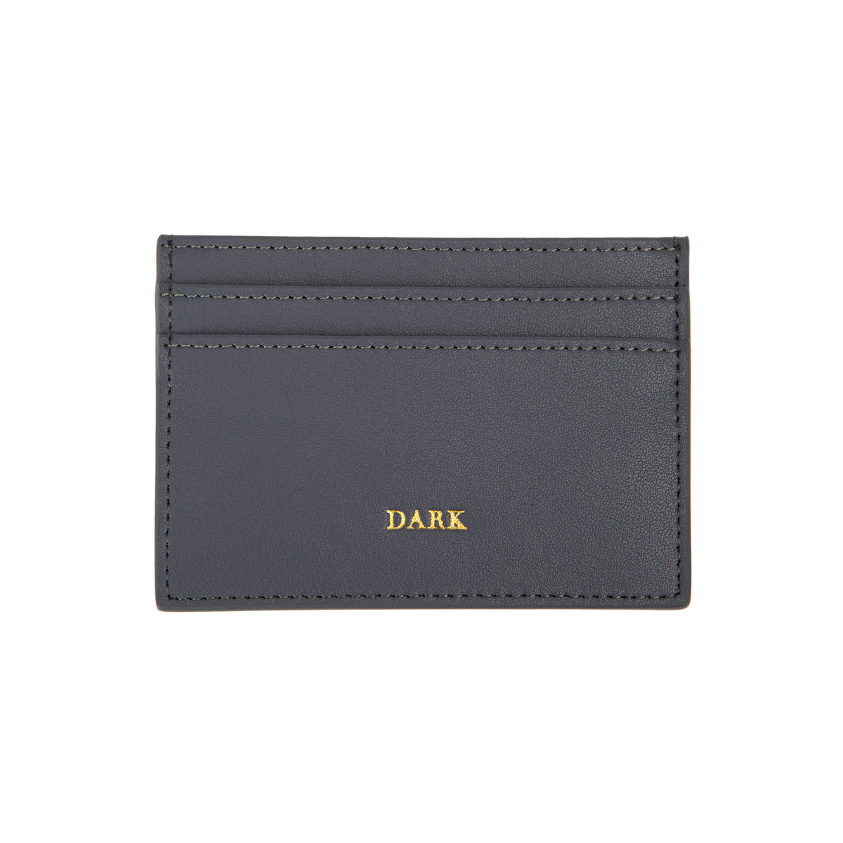 LEATHER CARD HOLDER NAPPA W/DARK LOGO STEEL BLUE