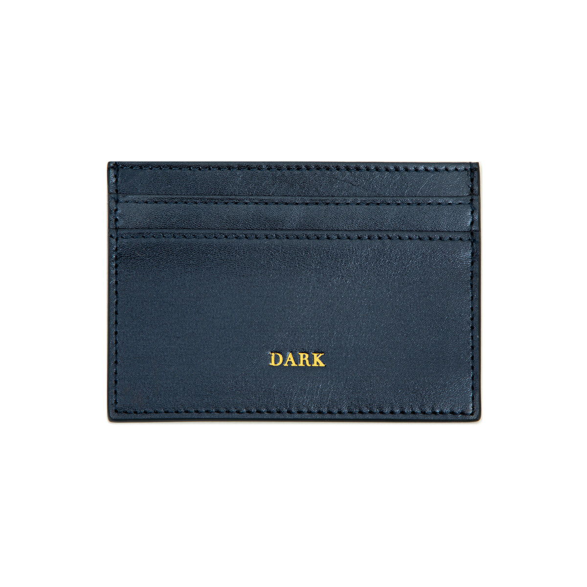 LEATHER CARD HOLDER NAPPA W/DARK LOGO NAVY BLUE METALLIC