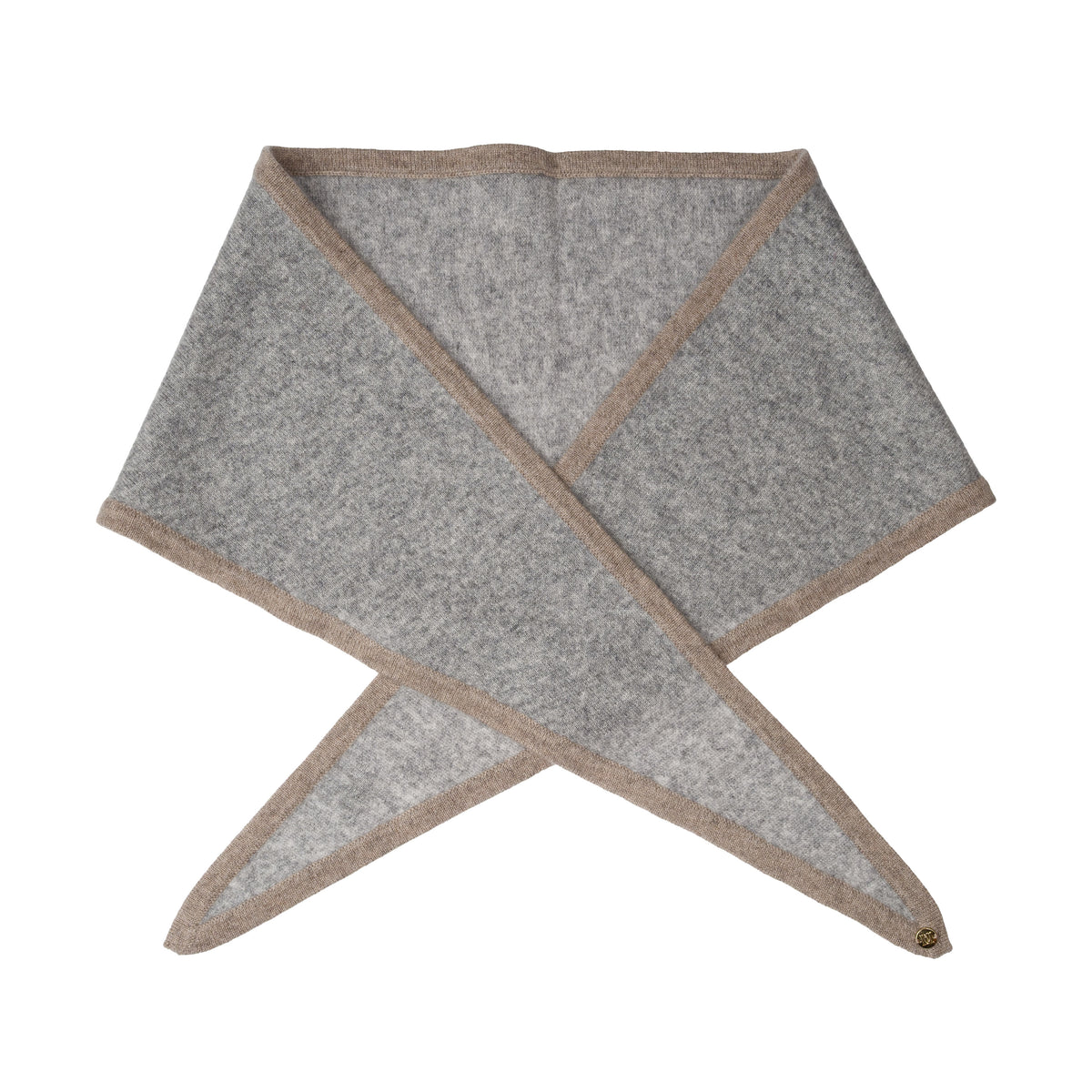 CASHMERE SCARF LIGHT GREY MELANGE W/DARK SAND MELANGE