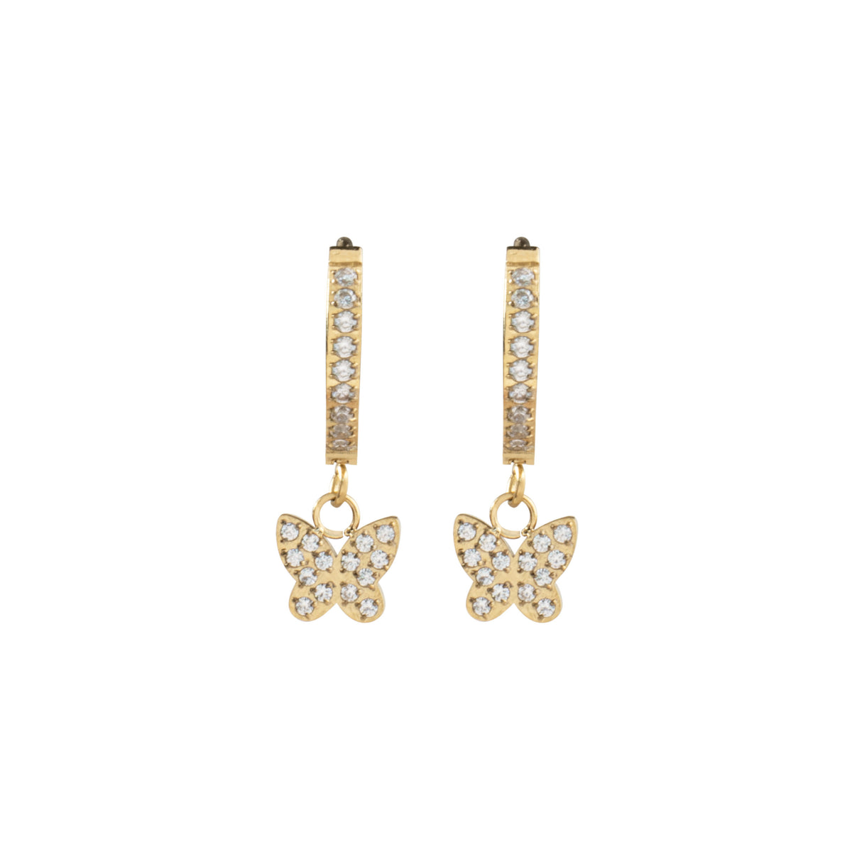 CRYSTAL BUTTERFLY HOOPS