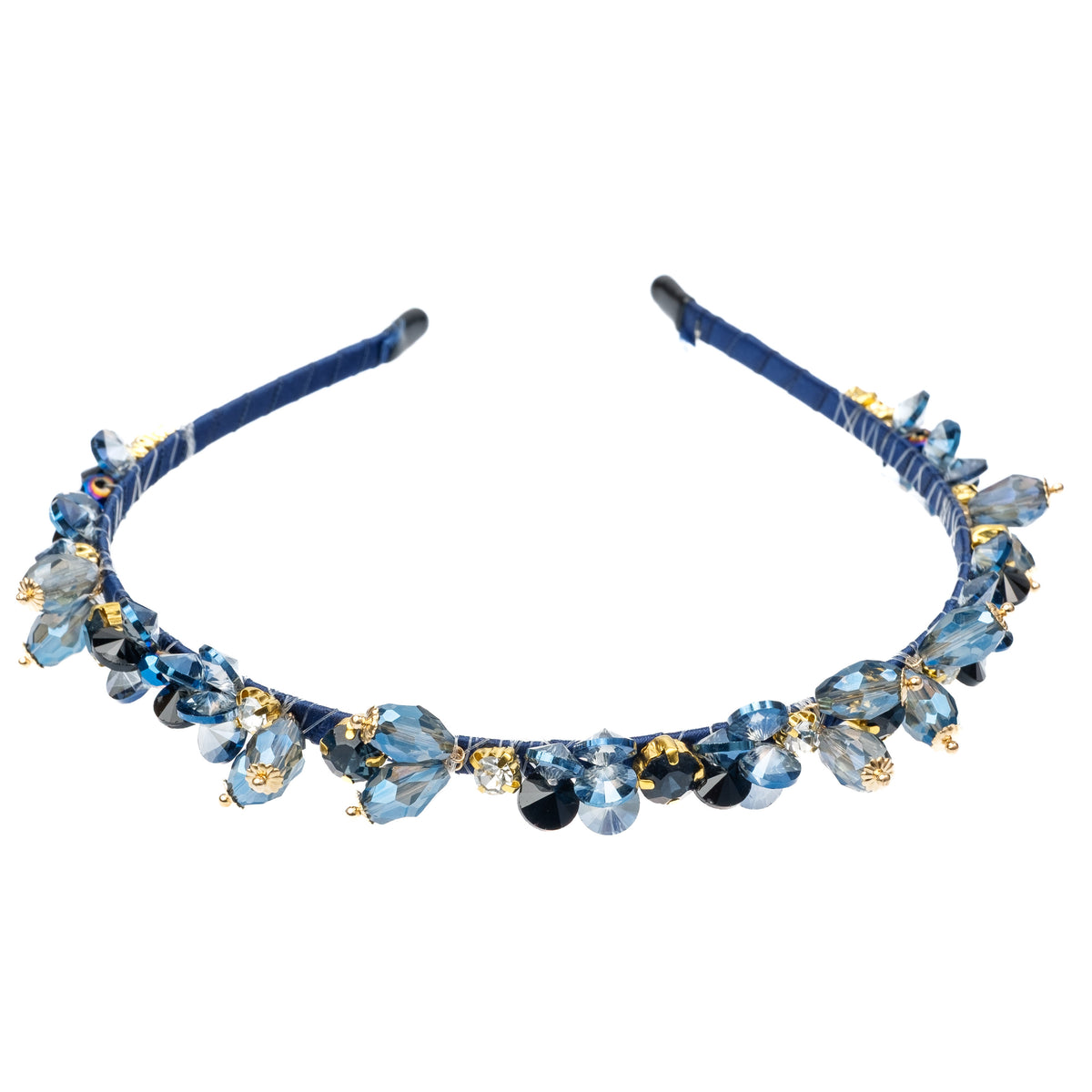CRYSTAL HAIR BAND NAVY BLUE