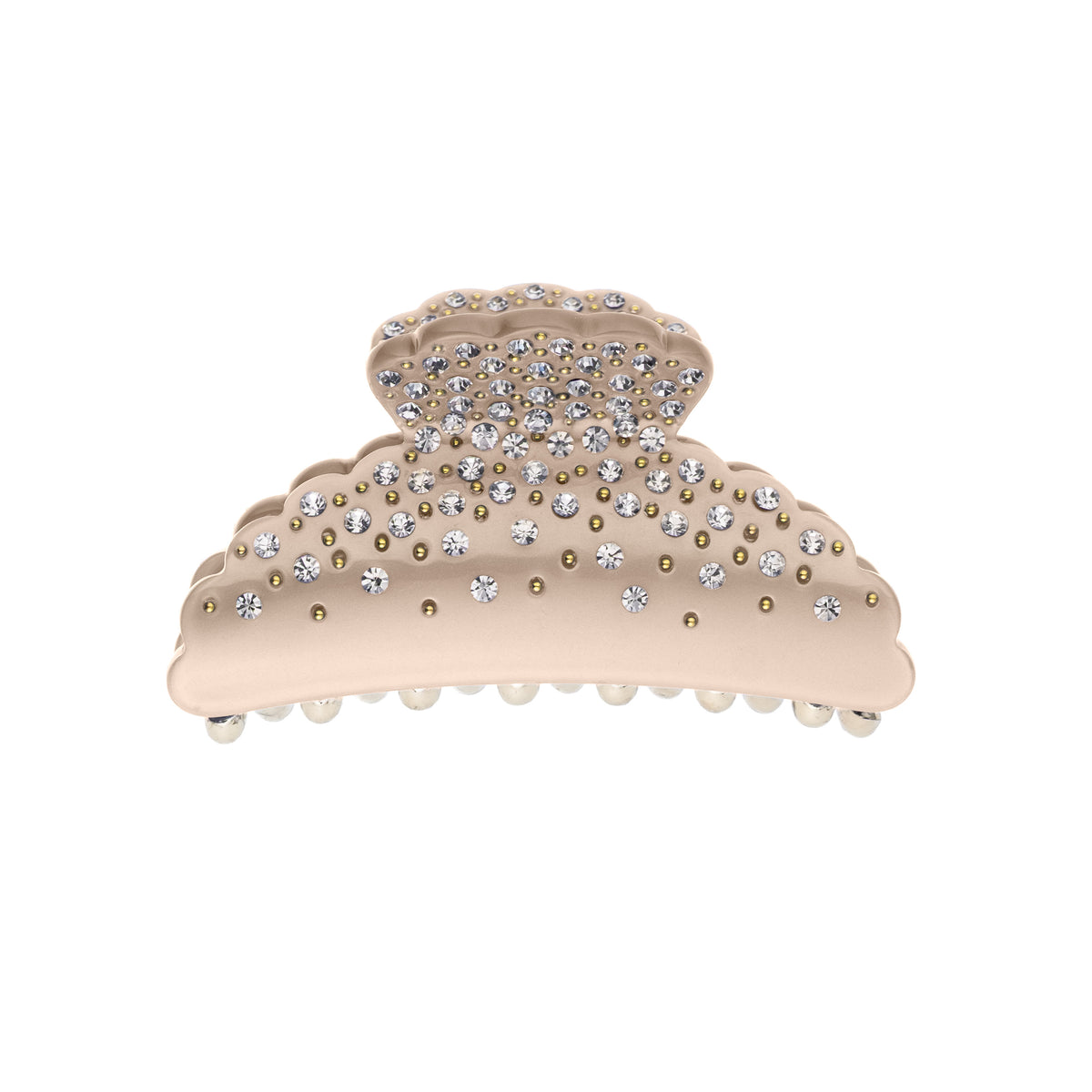 CRYSTAL HAIR CLAW LARGE WARM TAUPE