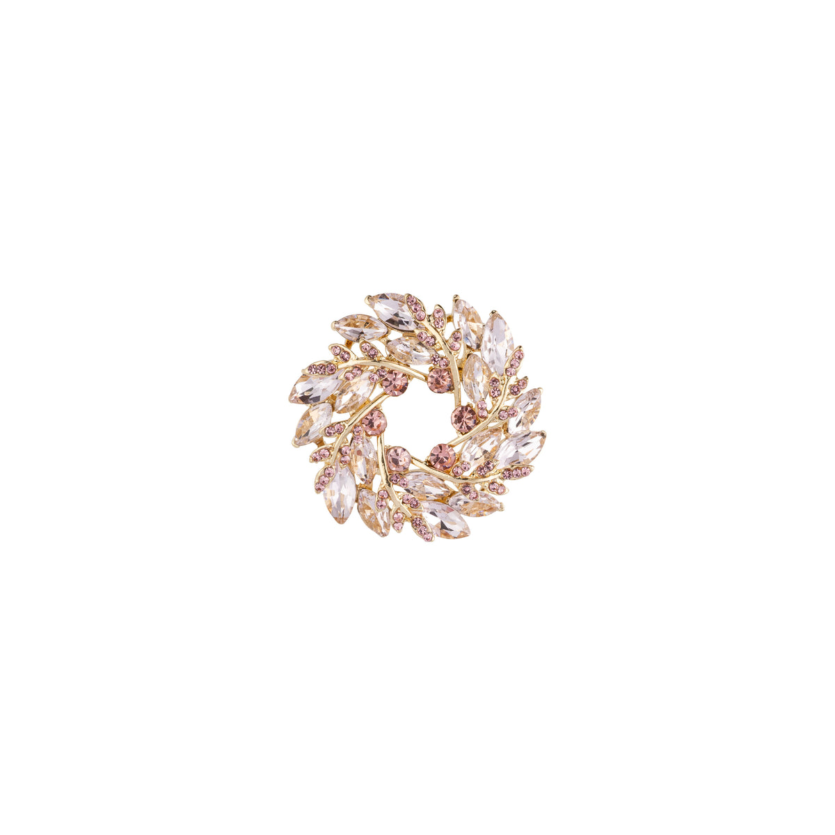 CRYSTAL HALO BROOCH MINI PALE ROSE