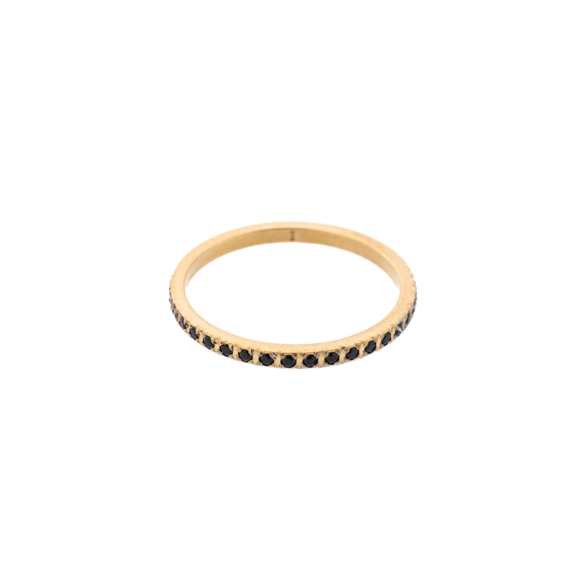 CRYSTAL RING EXTRA THIN BLACK