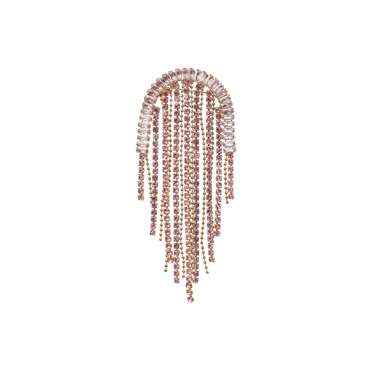 CRYSTAL WATERFALL BROOCH PALE ROSE