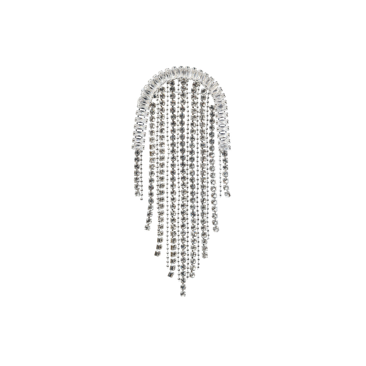 CRYSTAL WATERFALL BROOCH SILVER