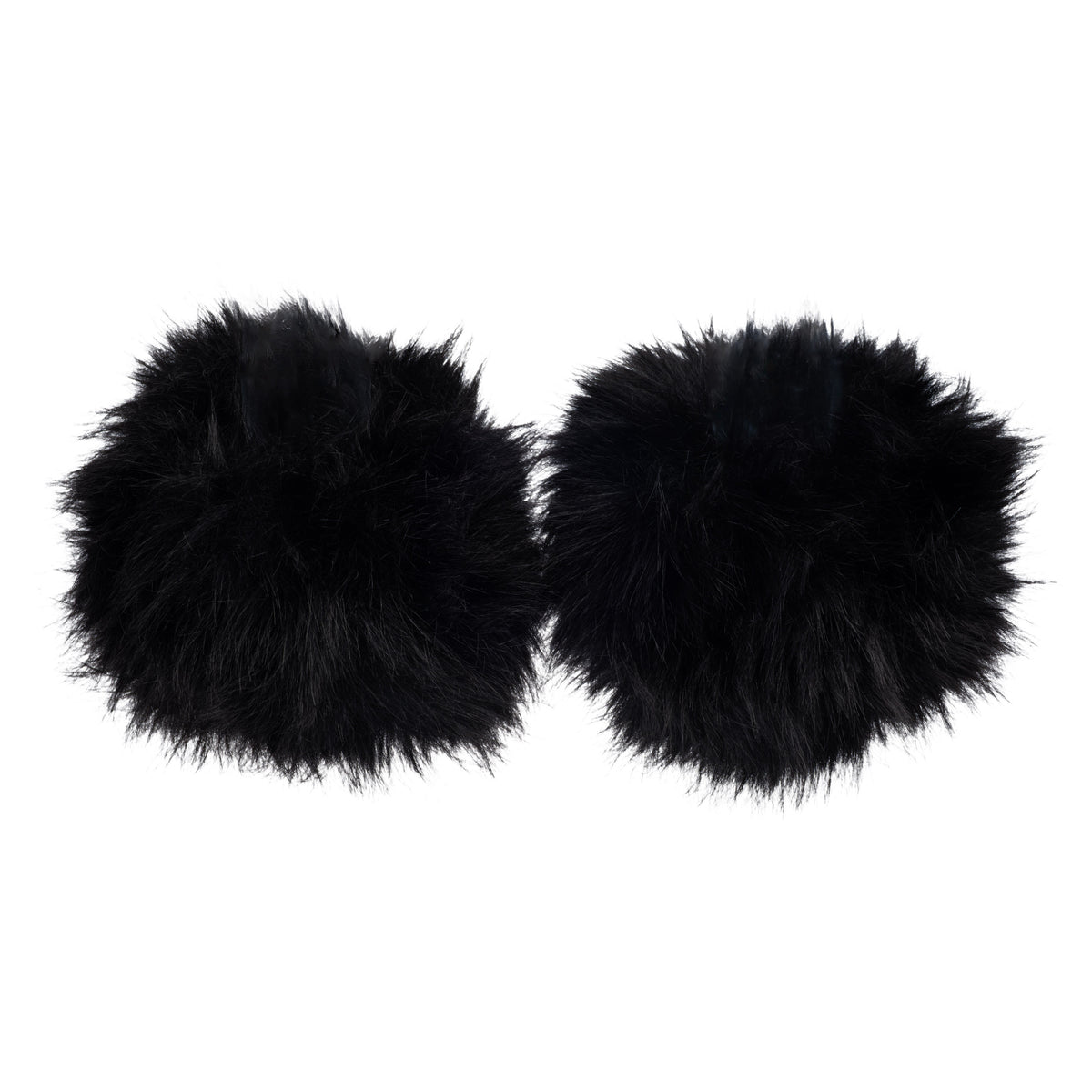 FAUX FUR FOX WRIST CUFFS BLACK