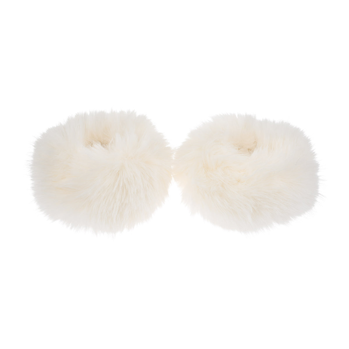 FAUX FUR FOX WRIST CUFFS OFF WHITE