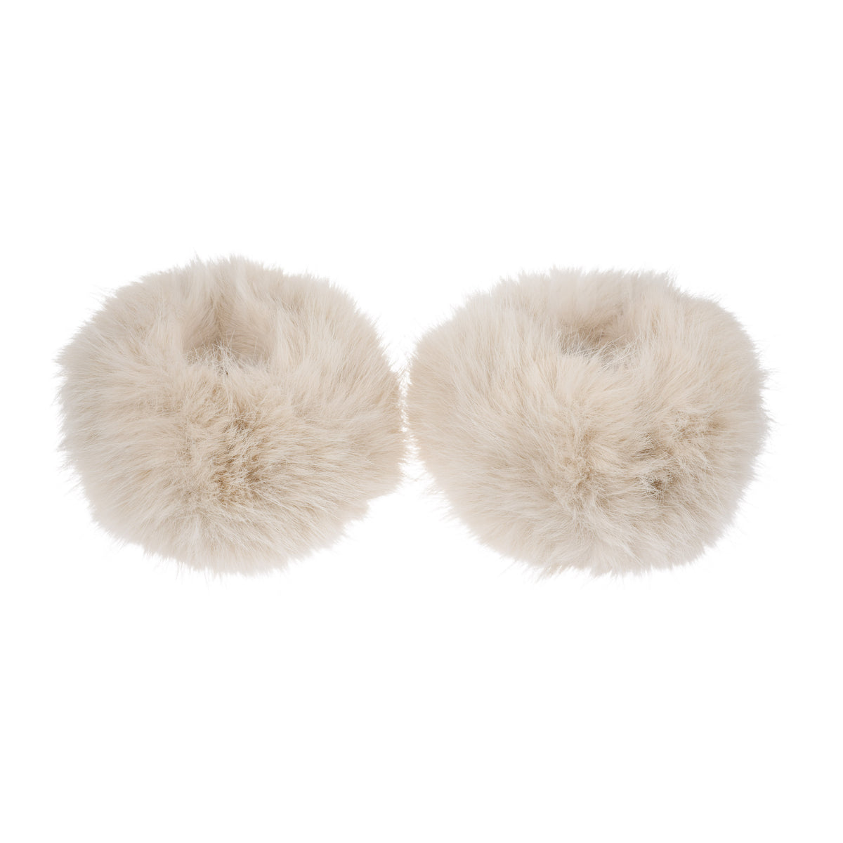 FAUX FUR FOX WRIST CUFFS SAND