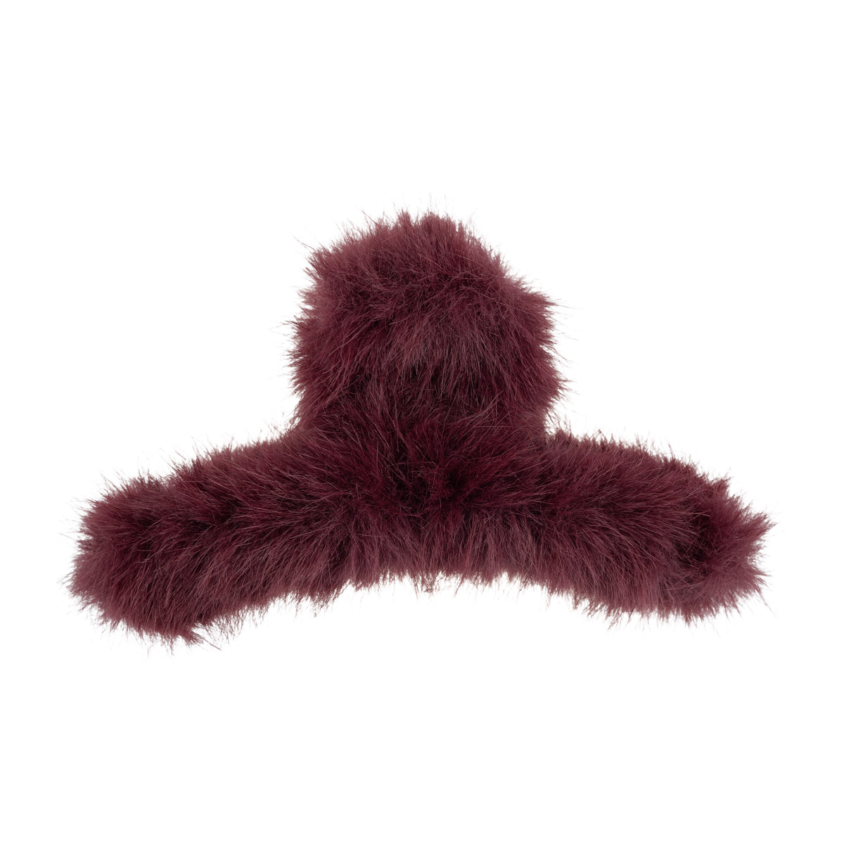 FAUX FUR HAIR CLAW LOOPED BORDEAUX