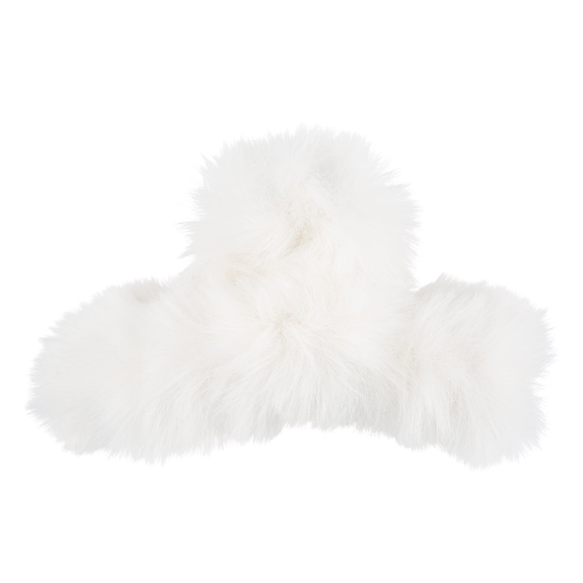 FAUX FUR HAIR CLAW LOOPED OFF WHITE