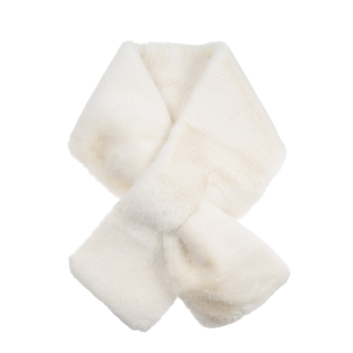 FAUX FUR MINK SCARF OFF WHITE