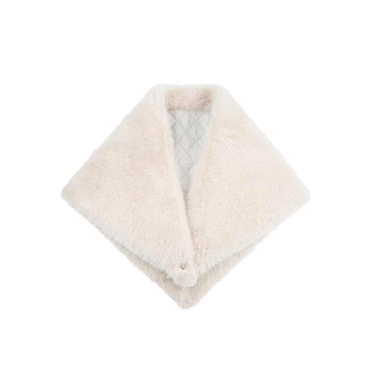 FAUX FUR MINK TRIANGLE SCARF OFF WHITE