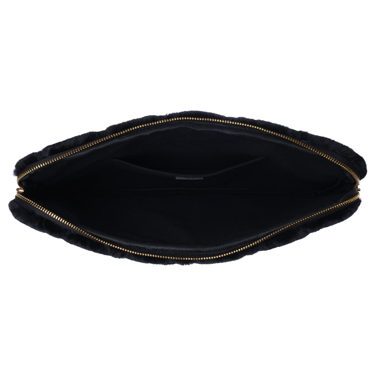 FAUX FUR QUILTED MAC COVER BLACK