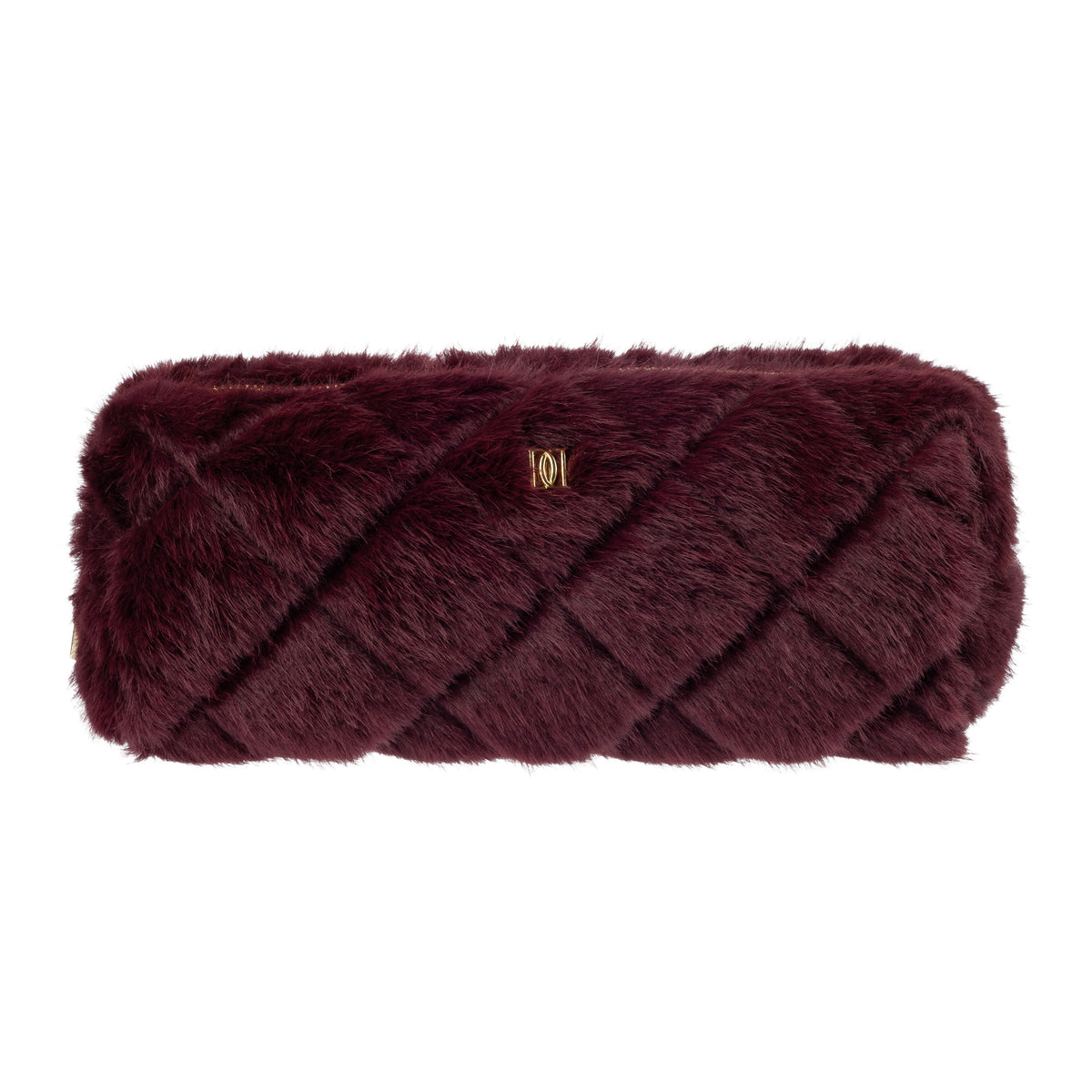 FAUX FUR QUILTED TOOL POUCH BORDEAUX