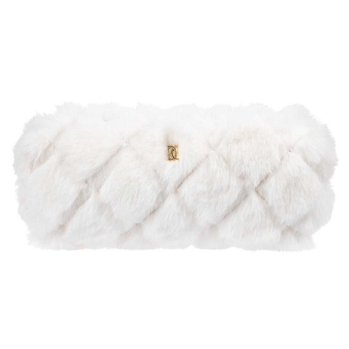 FAUX FUR QUILTED TOOL POUCH OFF WHITE
