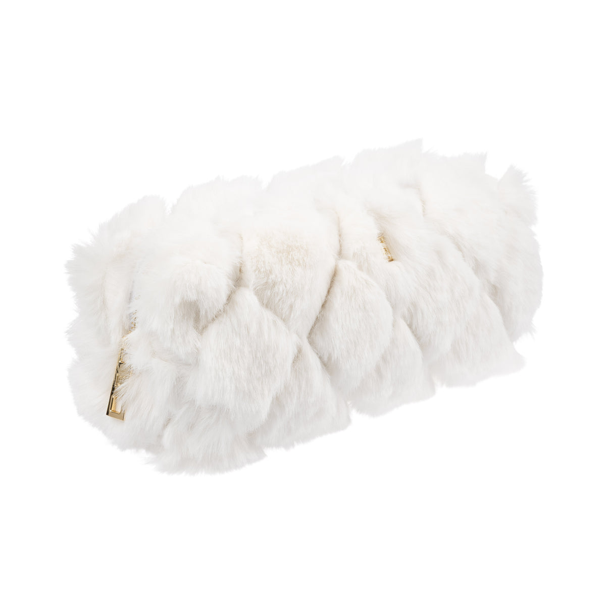 FAUX FUR QUILTED TOOL POUCH OFF WHITE