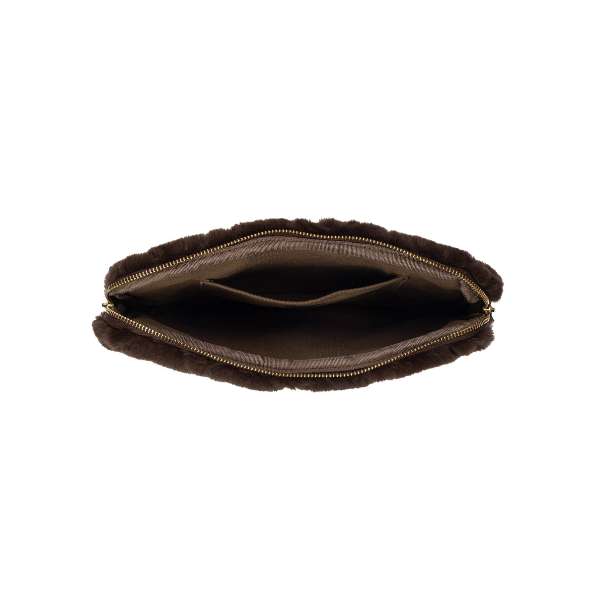 FAUX FUR QUILTED IPAD COVER CHOCOLATE BROWN