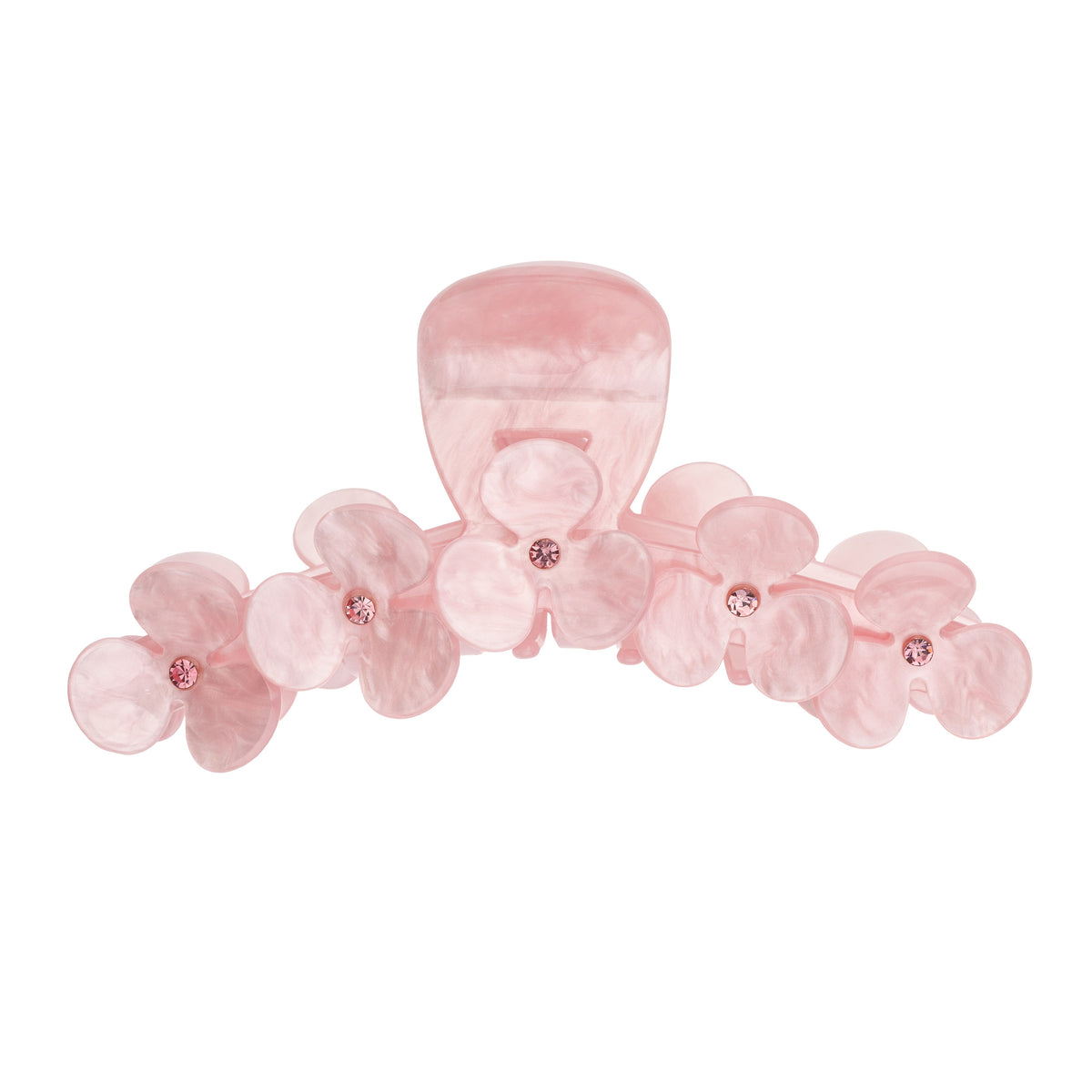 FLOWER HAIR CLAW X LARGE PALE ROSE W/PALE ROSE