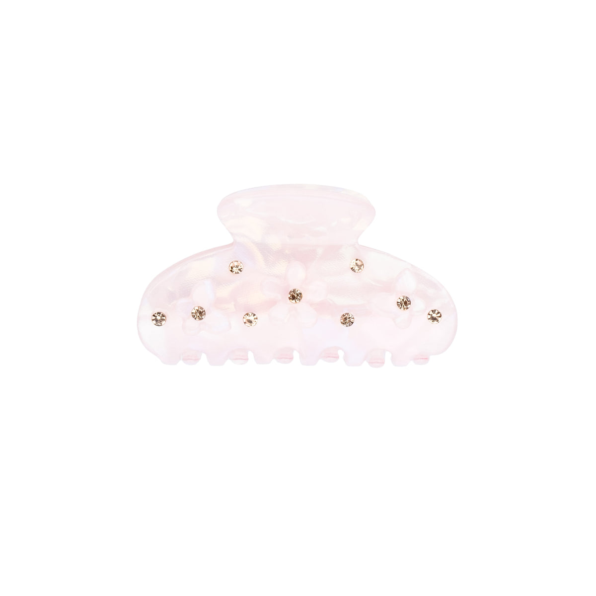 FLOWER & BUTTERFLY HAIR CLAW SMALL PALER ROSE