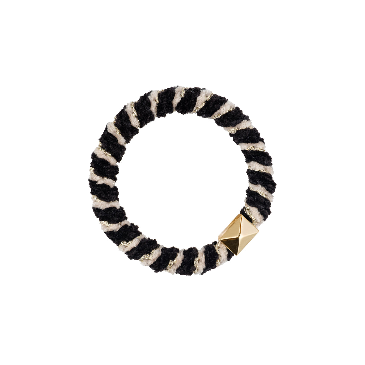FLUFFY FAT HAIR TIE BLACK & SAND MIX