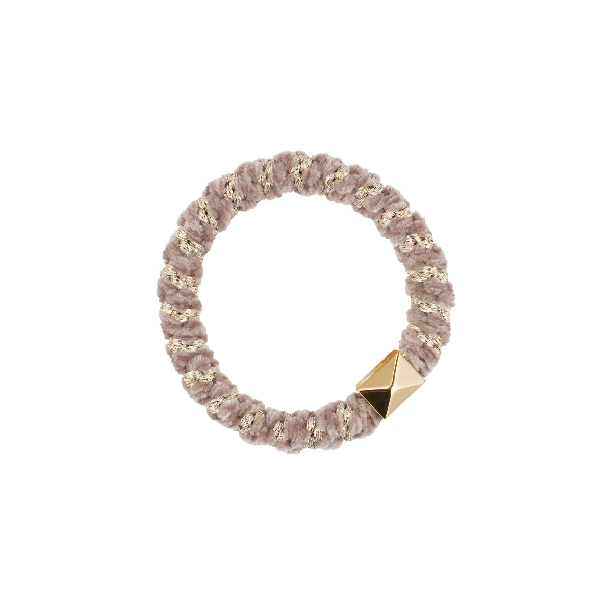 FLUFFY FAT HAIR TIE DARK SAND STRIPE