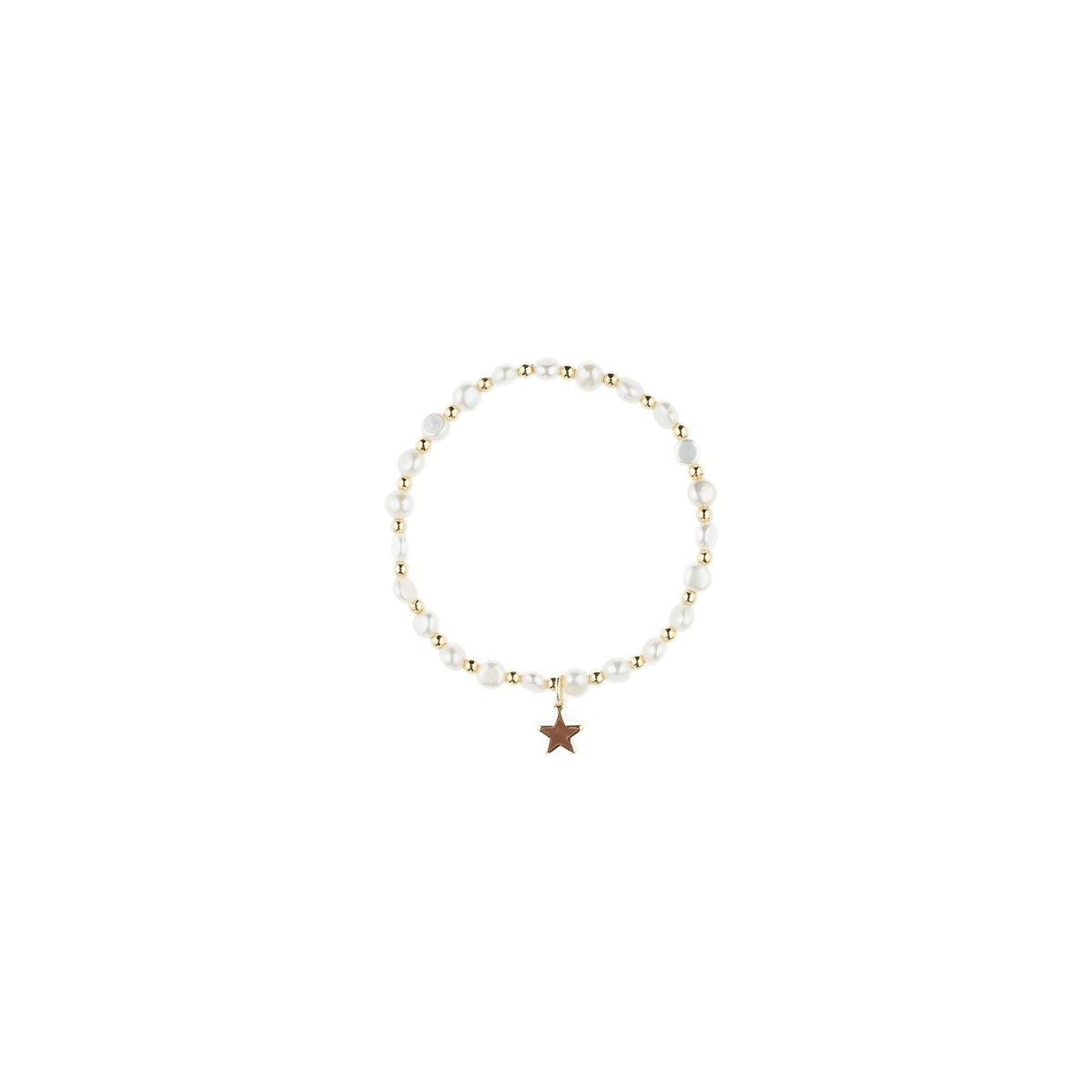 FRESH WATER PEARL BRACELET 4 MM W/GOLD BEADS
