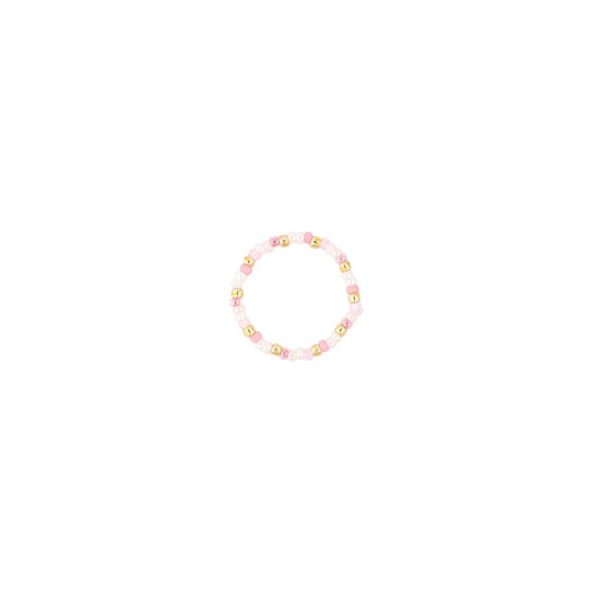 GLASS BEAD RING 2 MM LIGHT ROSE MIX