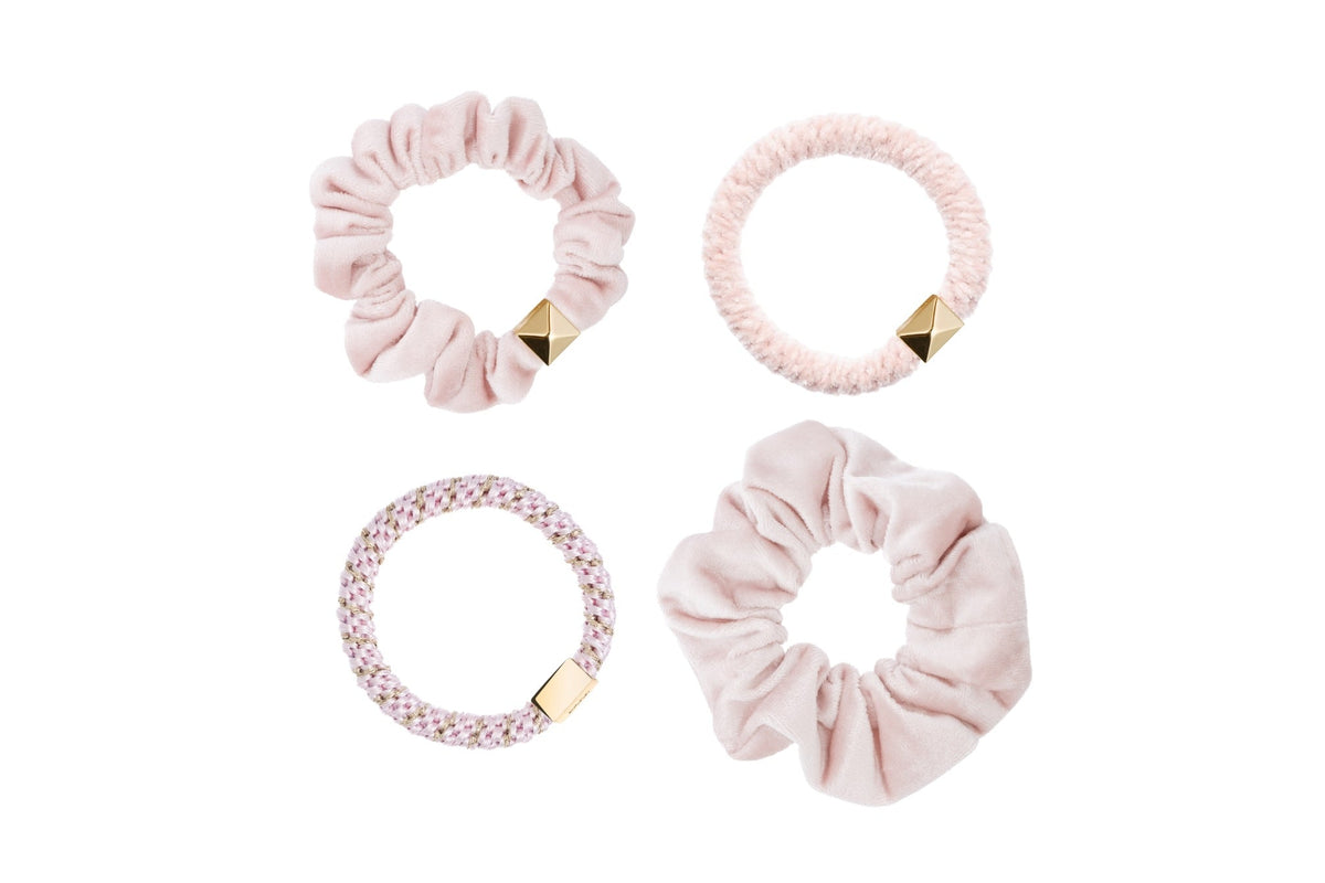HAIR TIES COMBO PALE ROSES