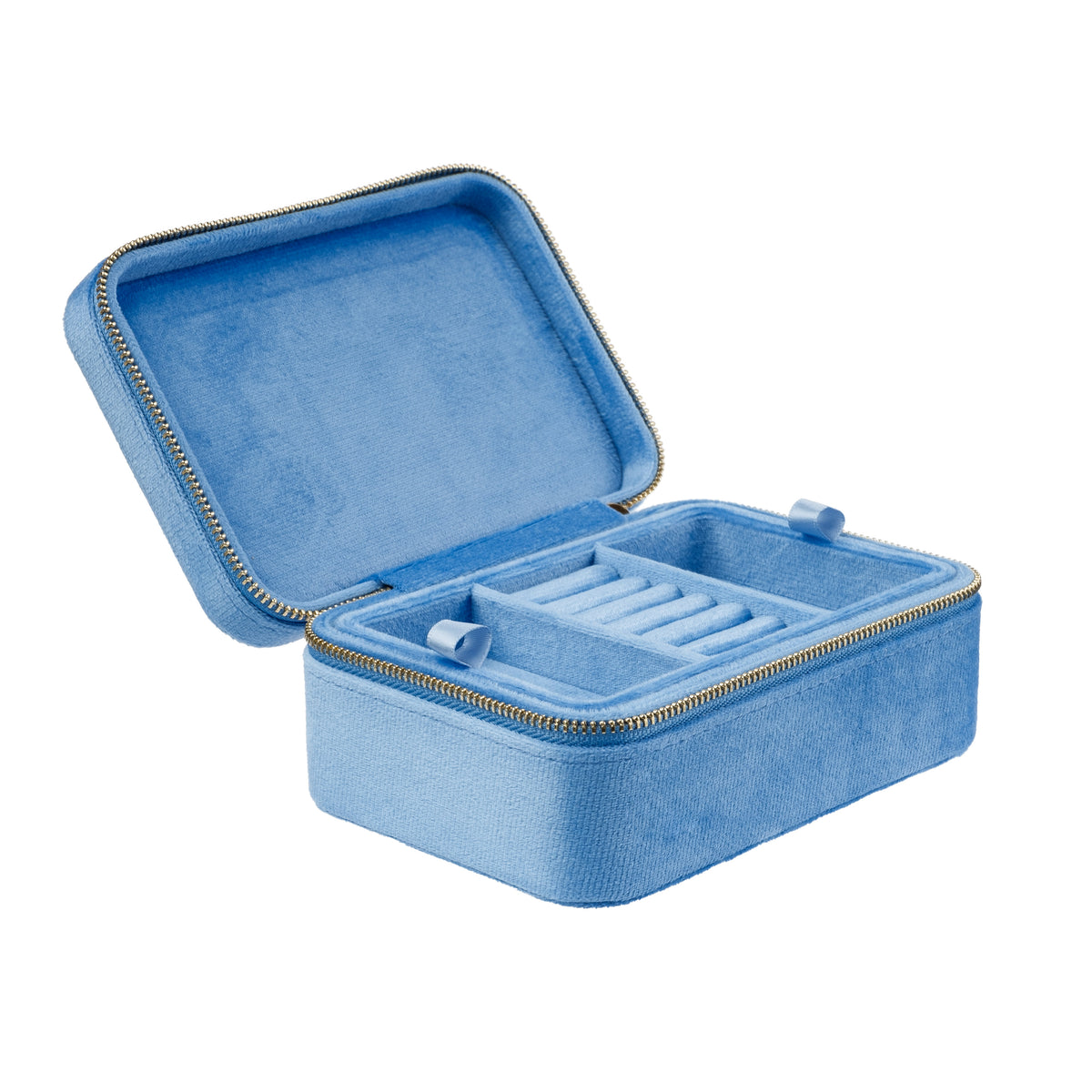 VELVET JEWELLERY BOX IBIZA BLUE