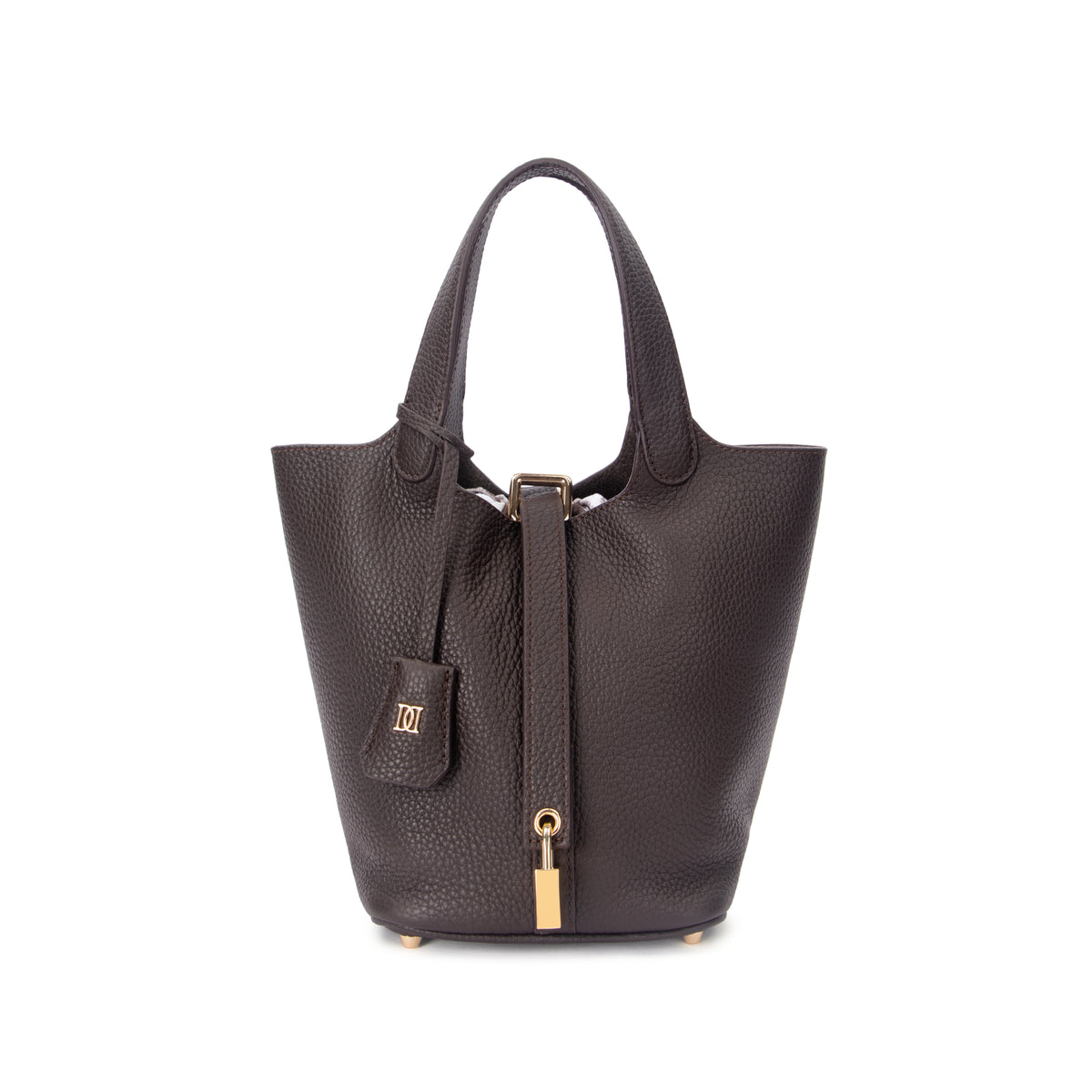 LEATHER BUCKET BAG MINI CHOCOLATE BROWN