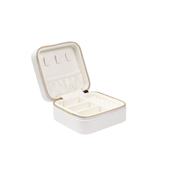 LEATHER JEWELLERY BOX OFF WHITE