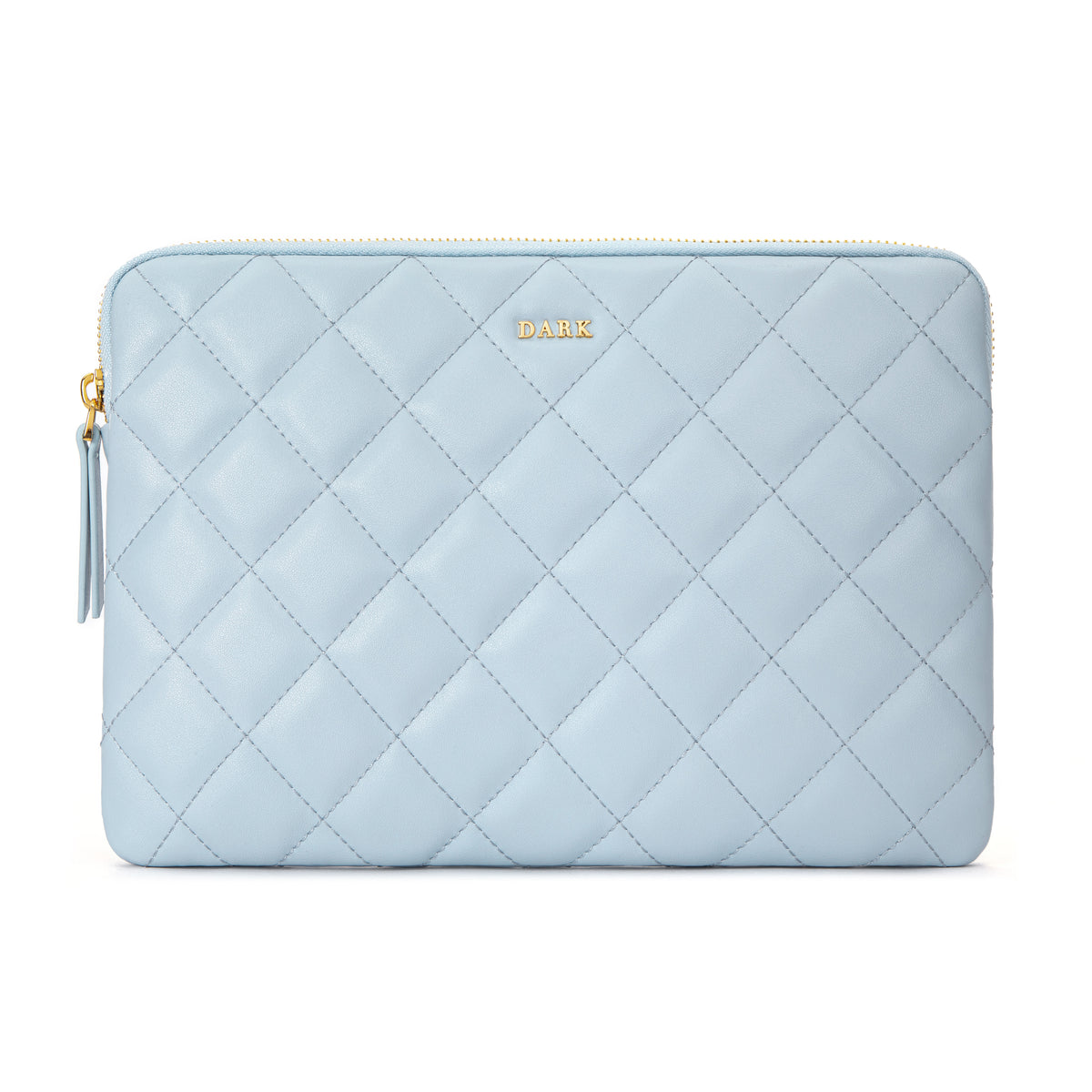 LEATHER QUILTED MEDIUM POUCH IBIZA BLUE