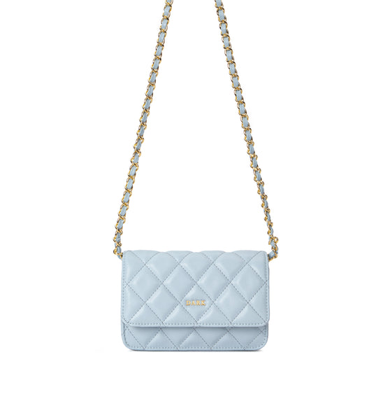 LEATHER QUILTED MINI BAG IBIZA BLUE – DARK department