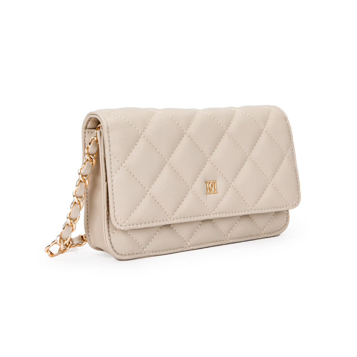 LEATHER QUILTED MINI BAG SAND