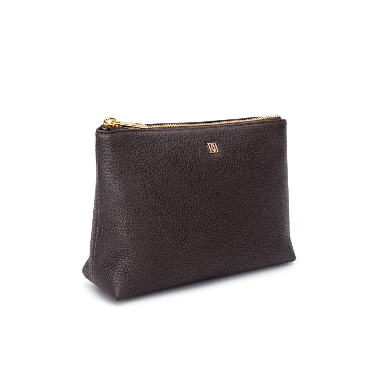 LEATHER STANDING POUCH CHOCOLATE BROWN