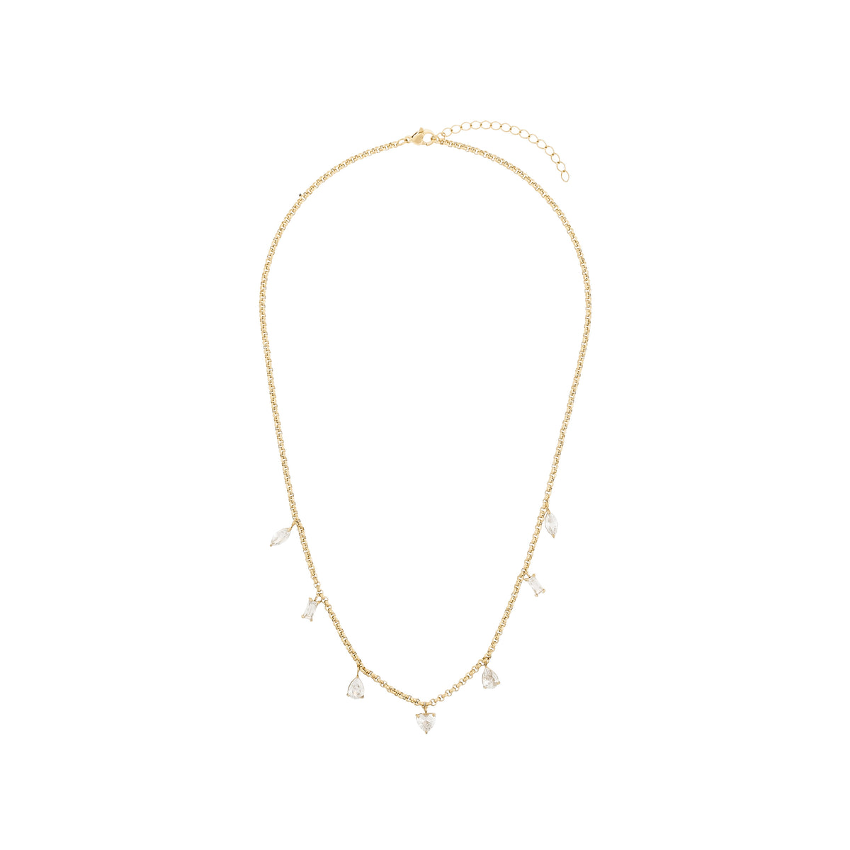 MULTISHAPED CRYSTAL NECKLACE