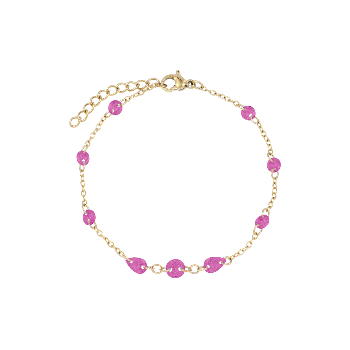 CLEAR CRYSTAL DROP BRACELET PINK