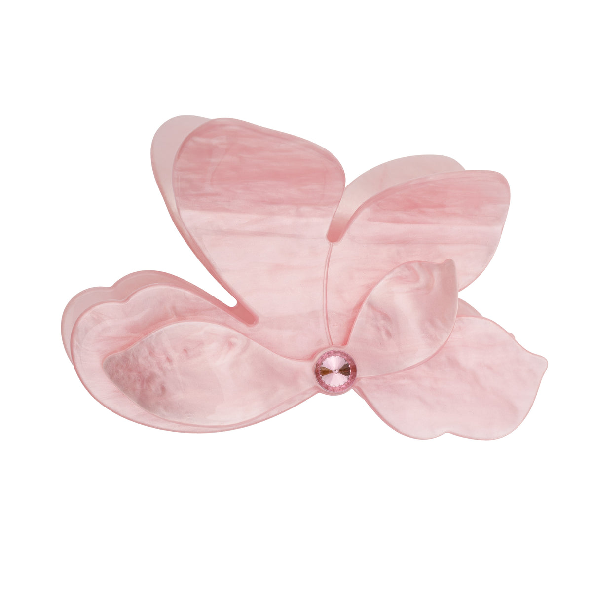 ORCHID FLOWER HAIR CLAW PALE ROSE W/PALE ROSE