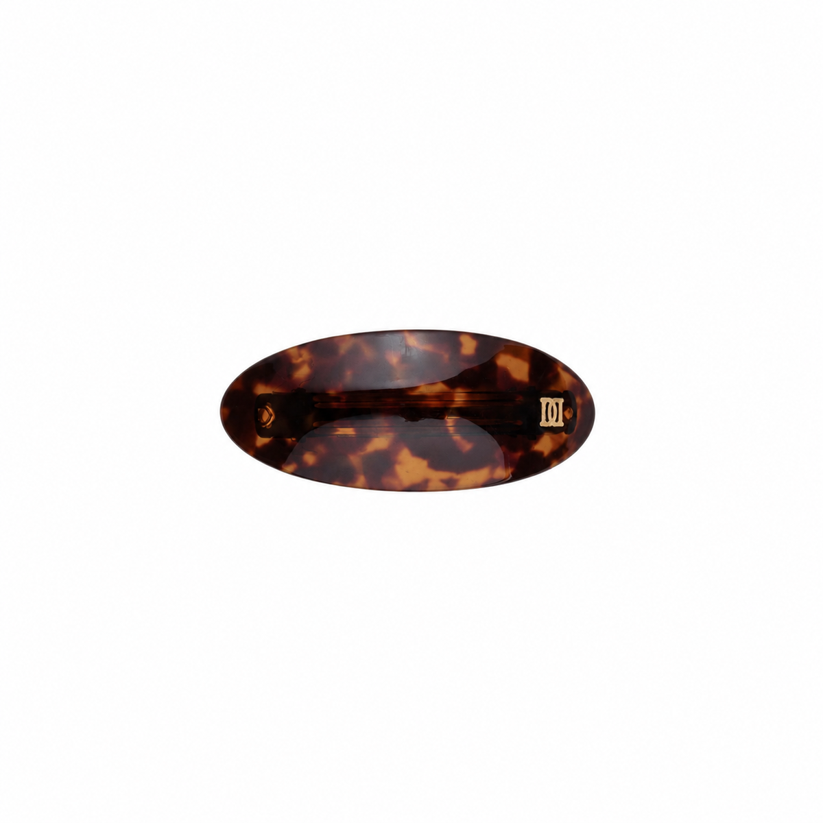 OVAL BARRETTE CLIP BROWN TORTOISE