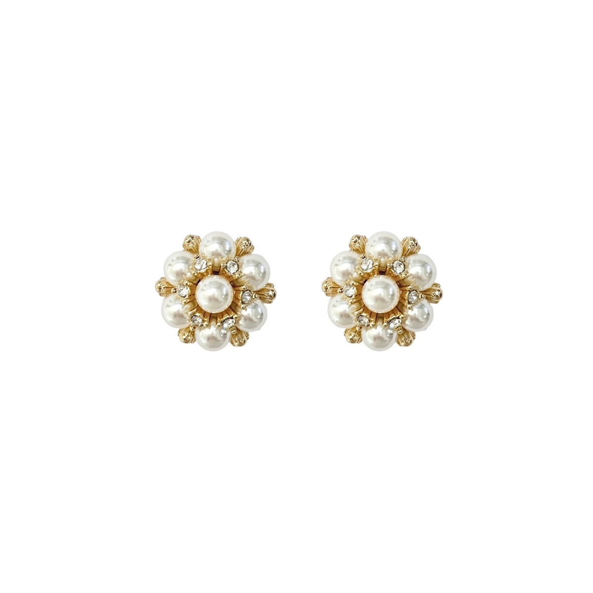 PEARL VINTAGE FLOWER BUTTON COVERS GOLD