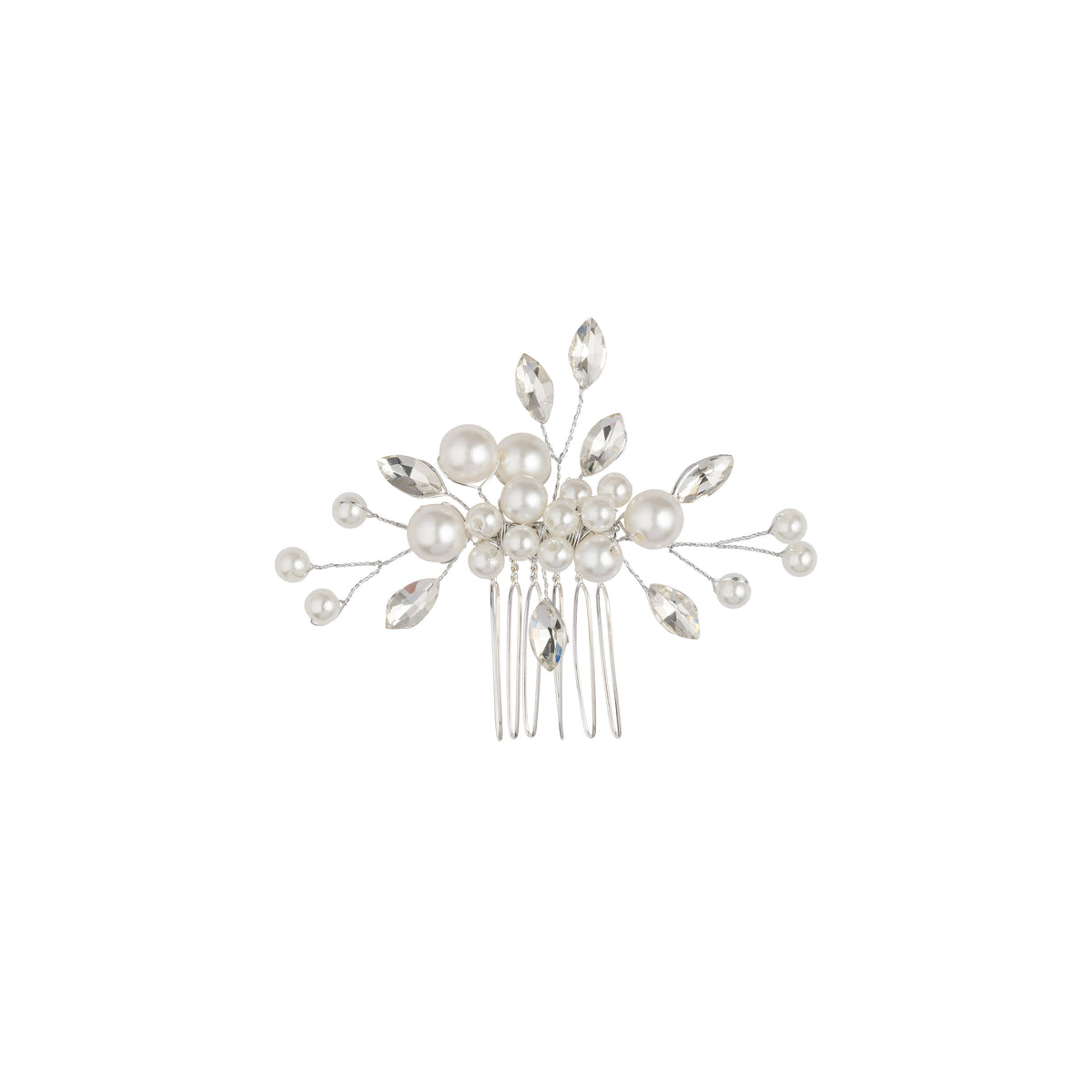 PEARL & CRYSTAL FLORAL HAIR PIN SMALL